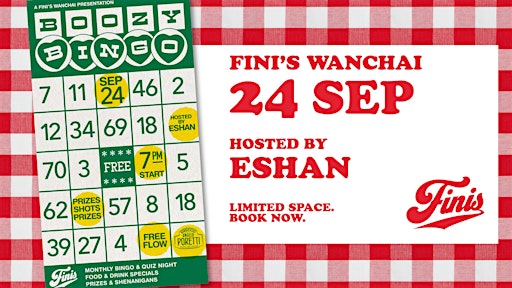 FINI'S Boozy Bingo Night Returns in Wanchai!