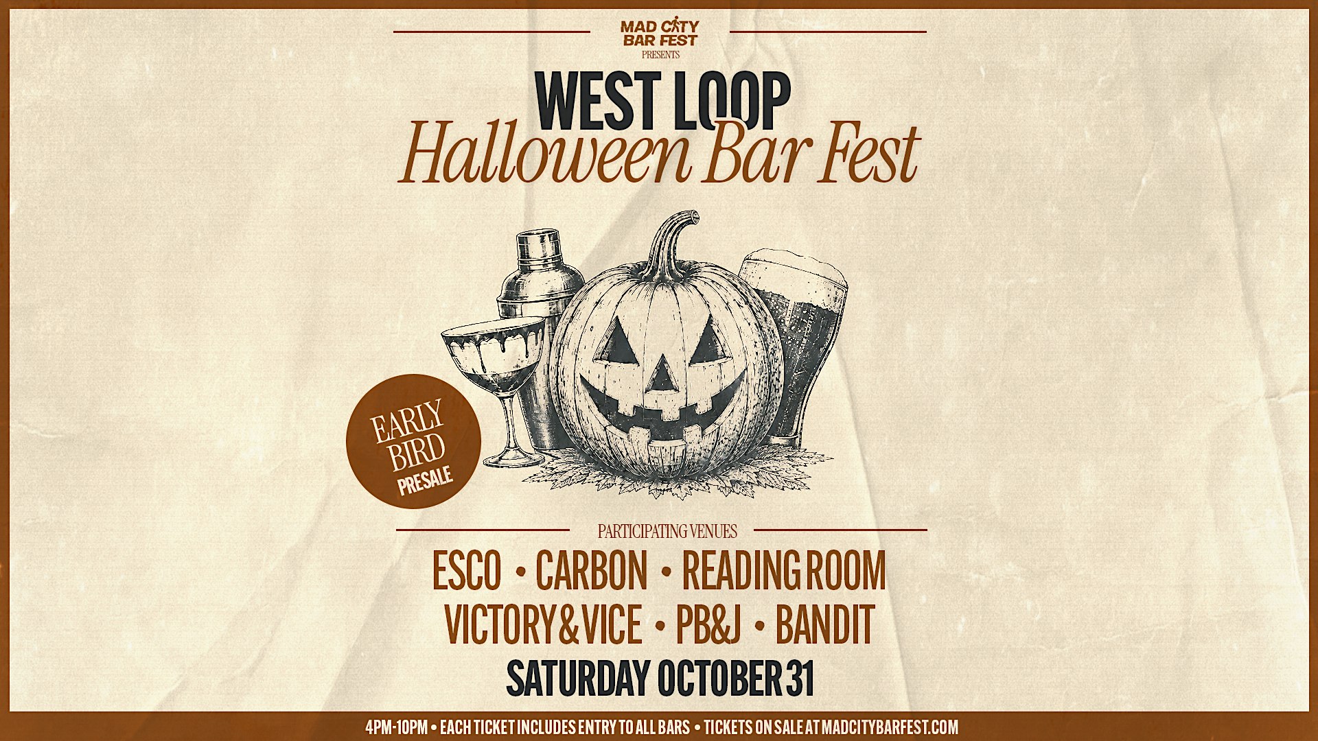 West Loop Halloween Bar Crawl | Mad City Bar Fesr