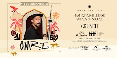 Soluna Sundays Finale with OMRI - TIFF Edition Sept 20