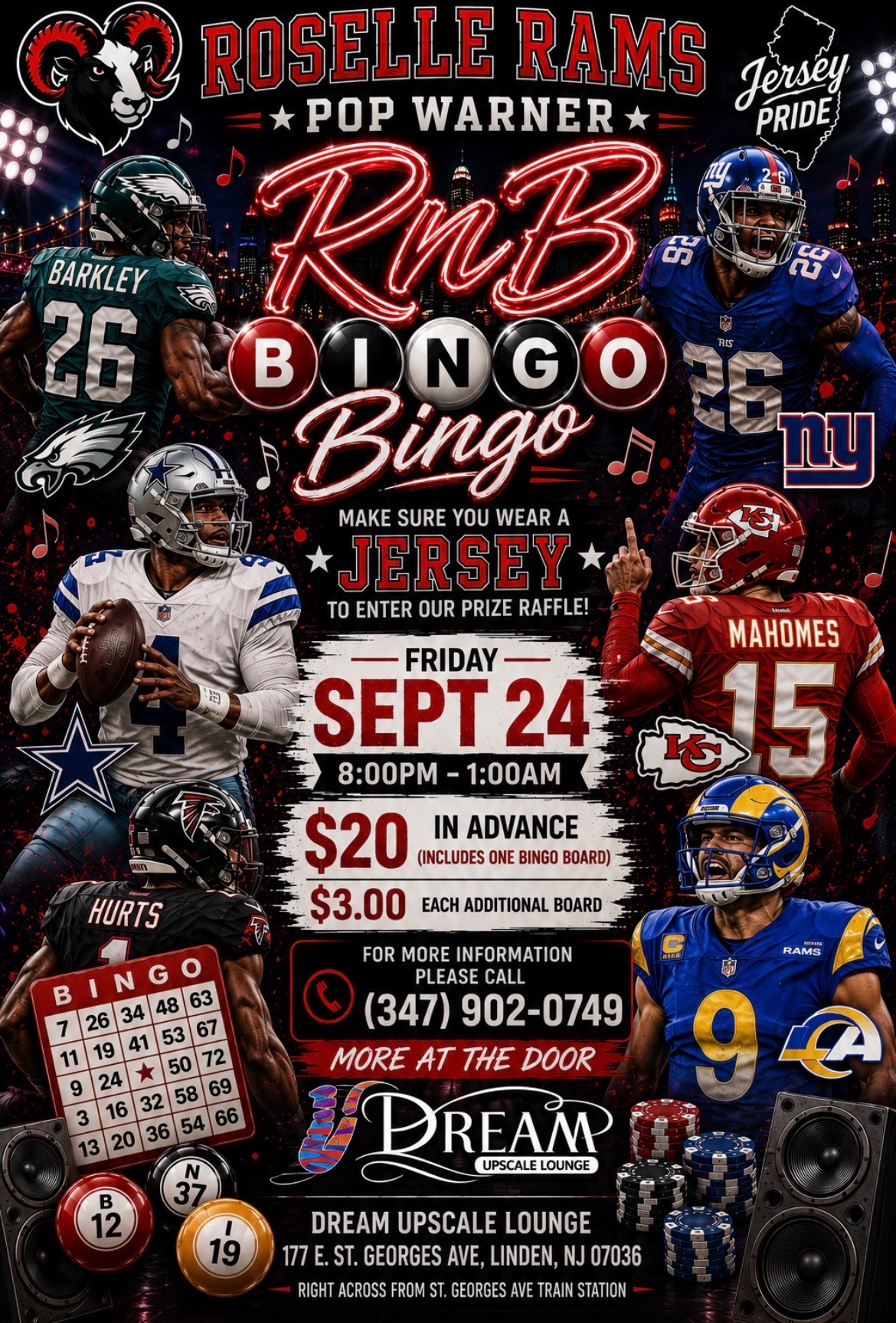 Jersey Night R&B Bingo