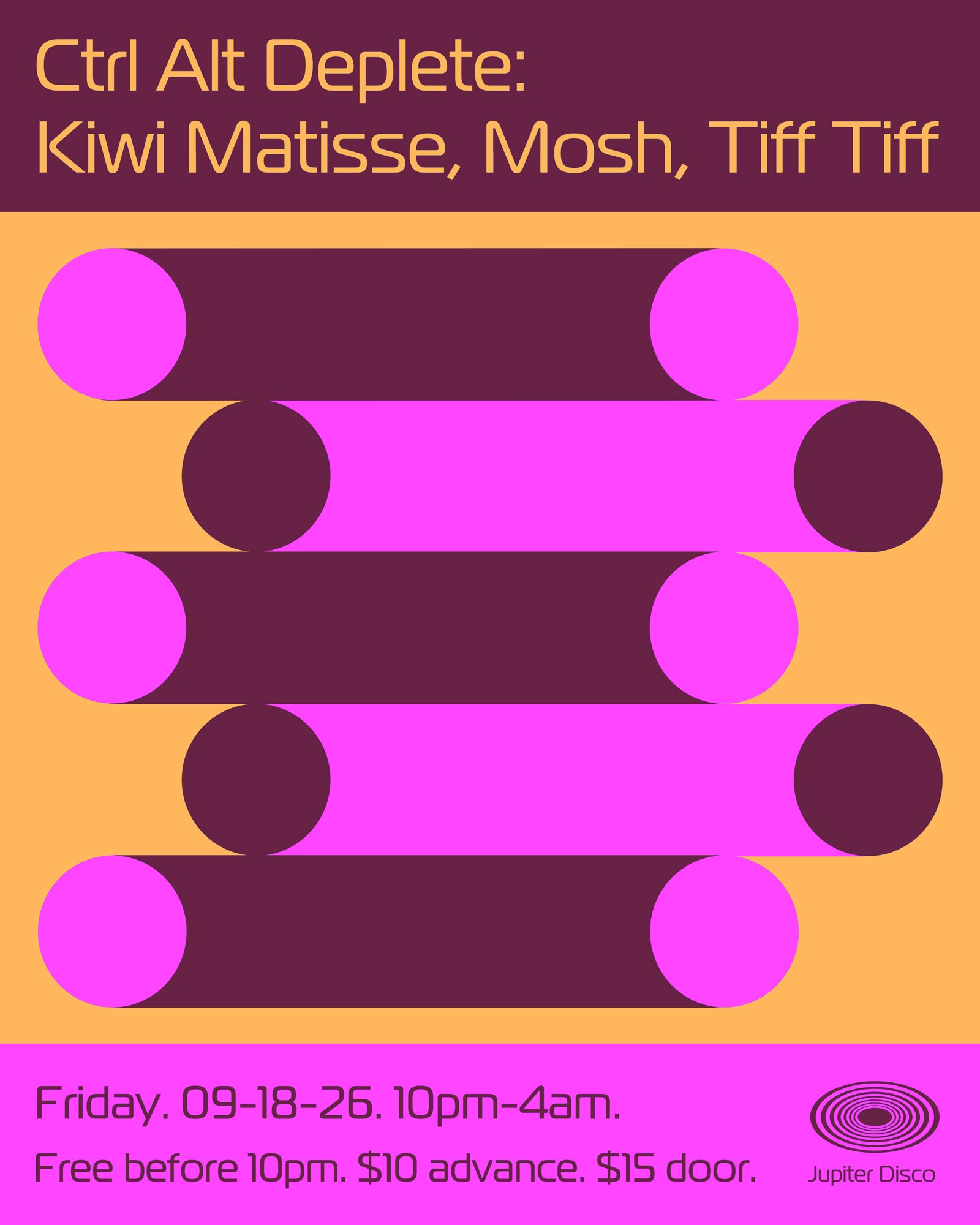 Ctrl Alt Deplete: Kiwi Matisse, Mosh, Tiff Tiff