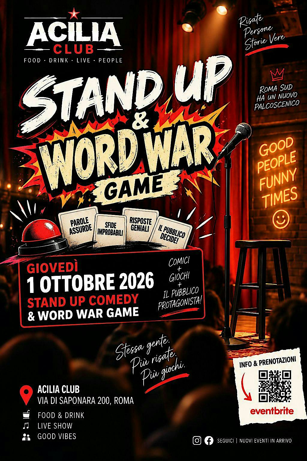 01 Ottobre  siamo tornati !!! - Nuova stagione Stand up