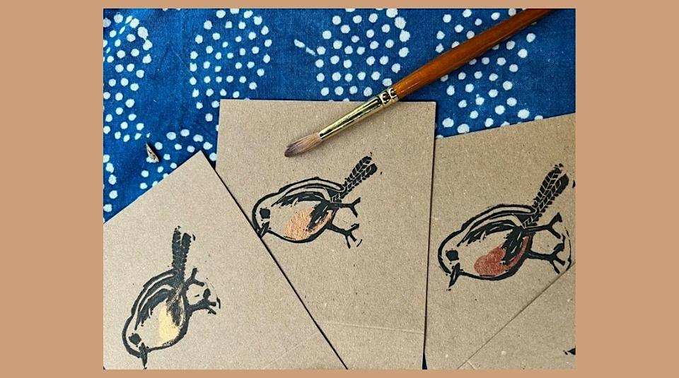 Christmas lino printing workshop – cards & tags