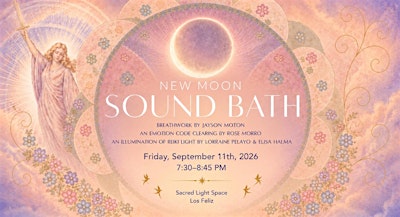New Moon Sound Bath with breathwork, an emotion code  clearing & reiki