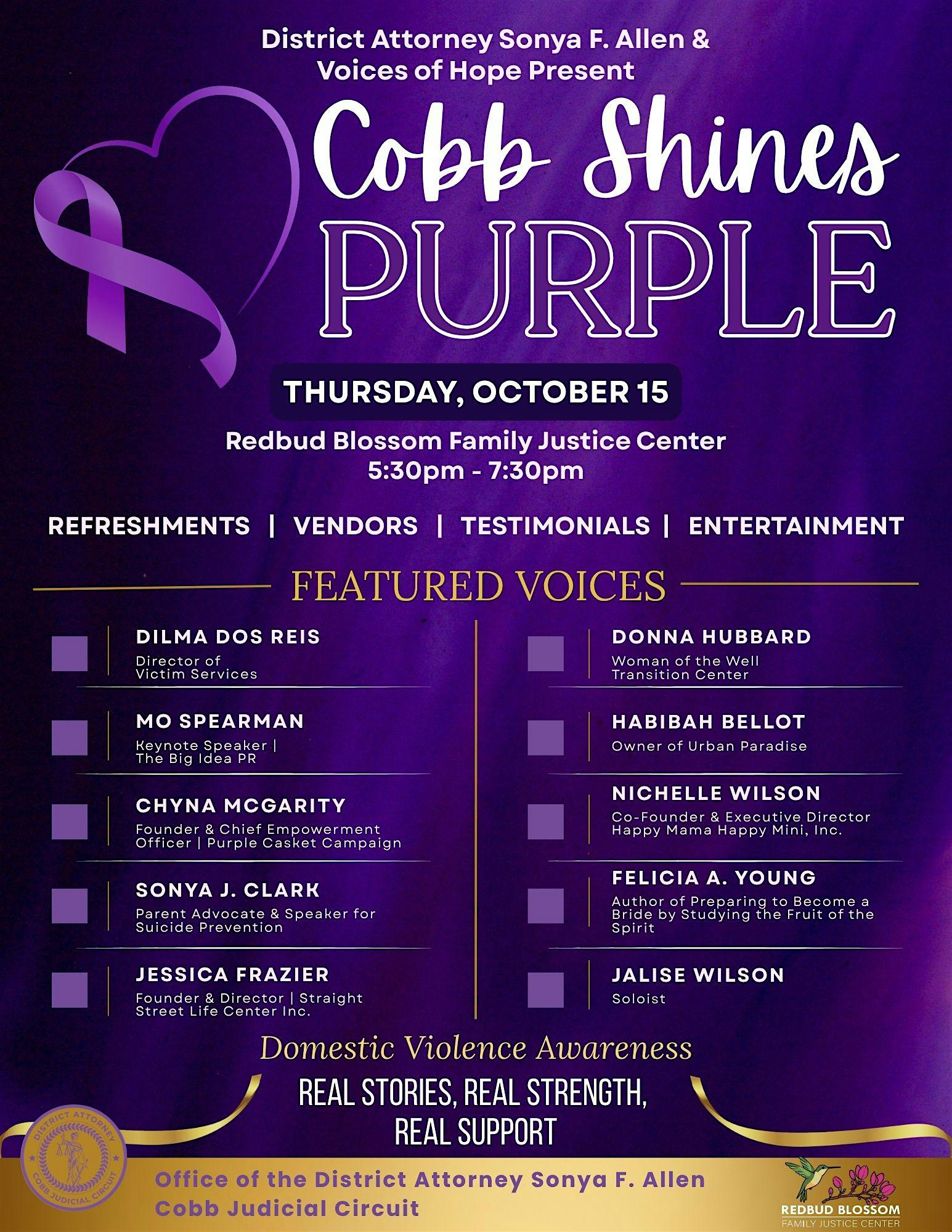 Cobb Shines Purple