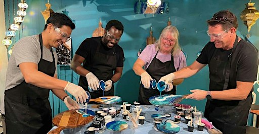 Resin Art Classes Sydney: Cheeseboards & Coasters