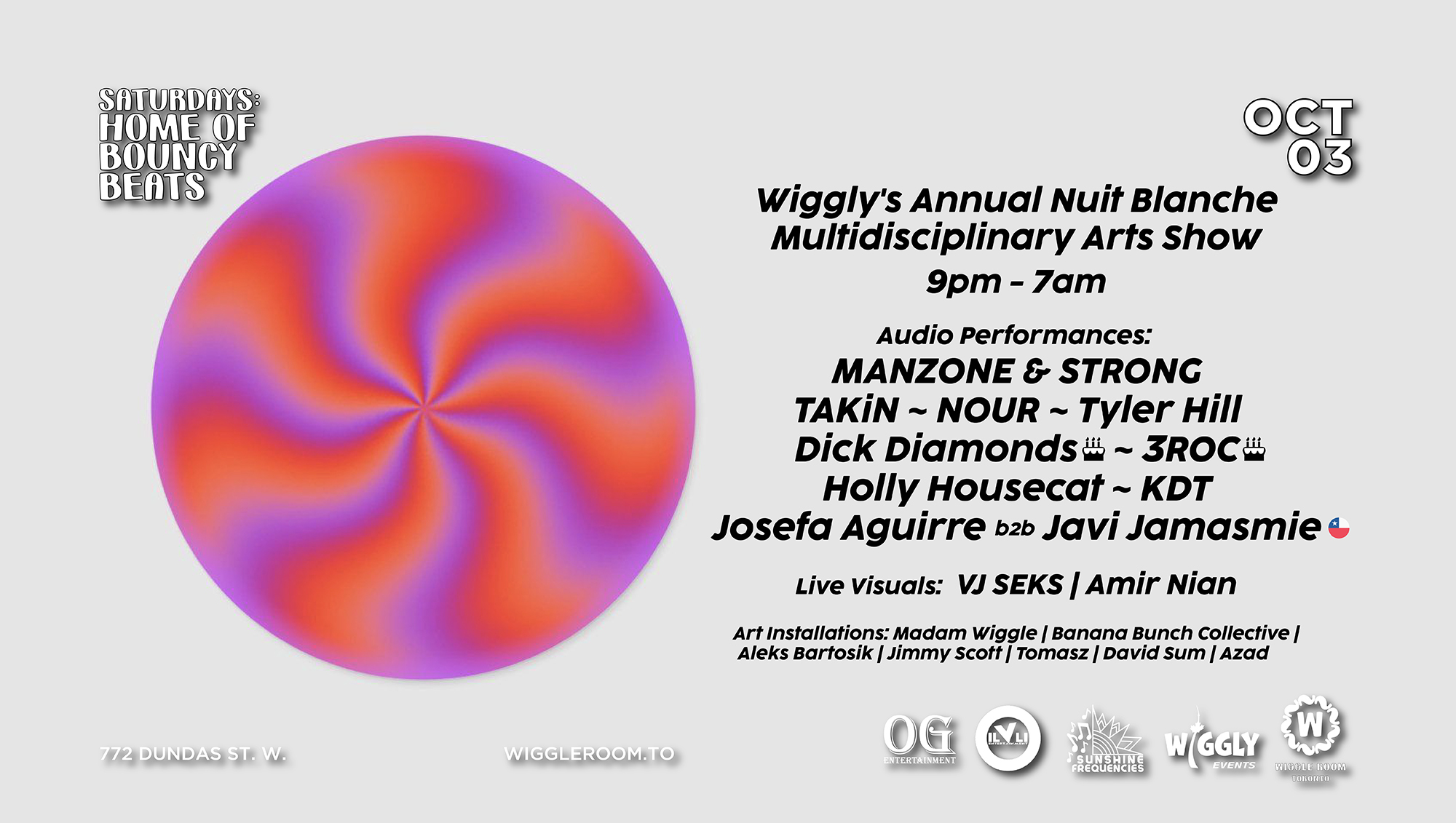 Wiggly's Annual Multidisciplinary Arts Show for Nuit Blanch [9pm-7am]