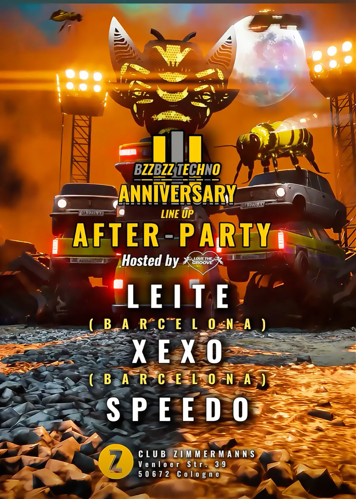 BZZBZZ TECHNO 3 YEAR ANNIVERSARY AFTERHOUR