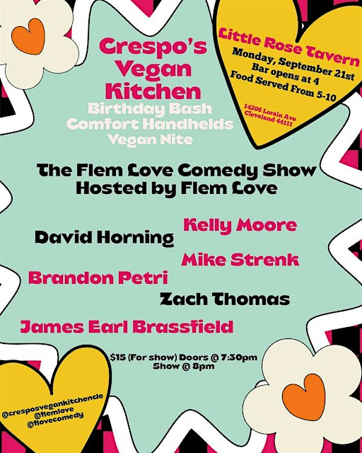 Crespo's Vegan Bite Nite/ Comedy Showcase!