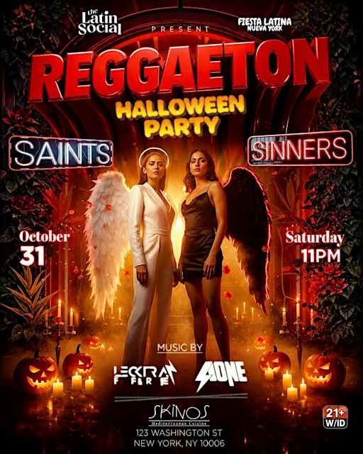 Saints & Sinners Reggaeton Halloween Party at SKINOS NYC