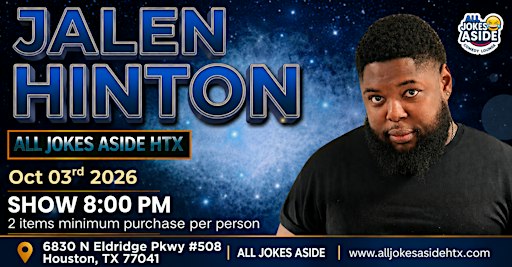 Get ready for a night of nonstop laughter as Jalen Hinton takes the stage a