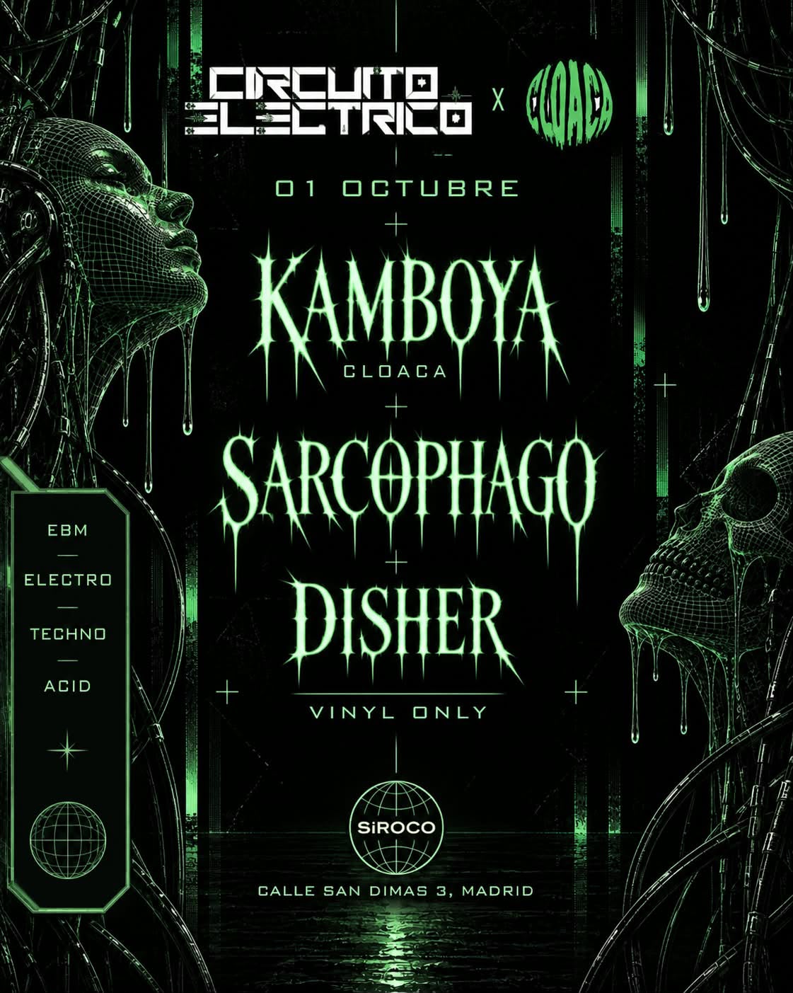 CIRCUITO ELÉCTRICO con DISHER + Kamboya + Sarcophago