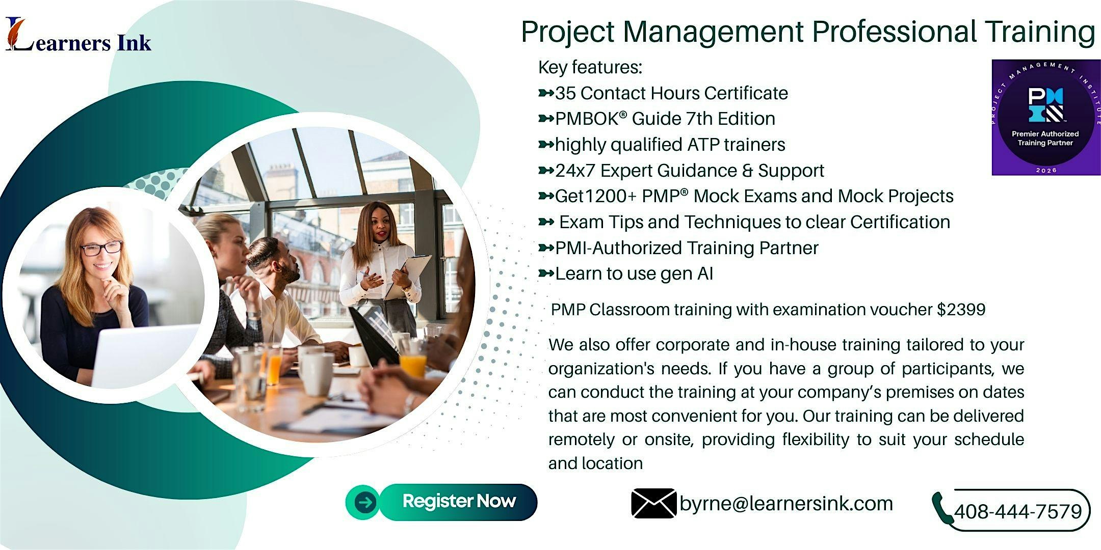 PMP Certification 4 Days In-Person Training in Tampa, FL