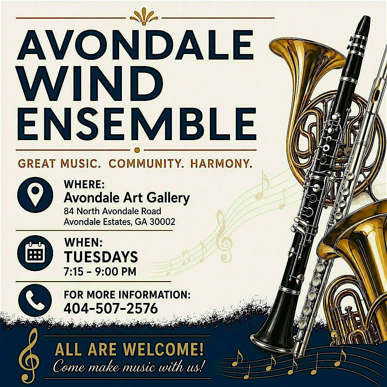 Avondale Wind Ensemble - weekly concert band playing session