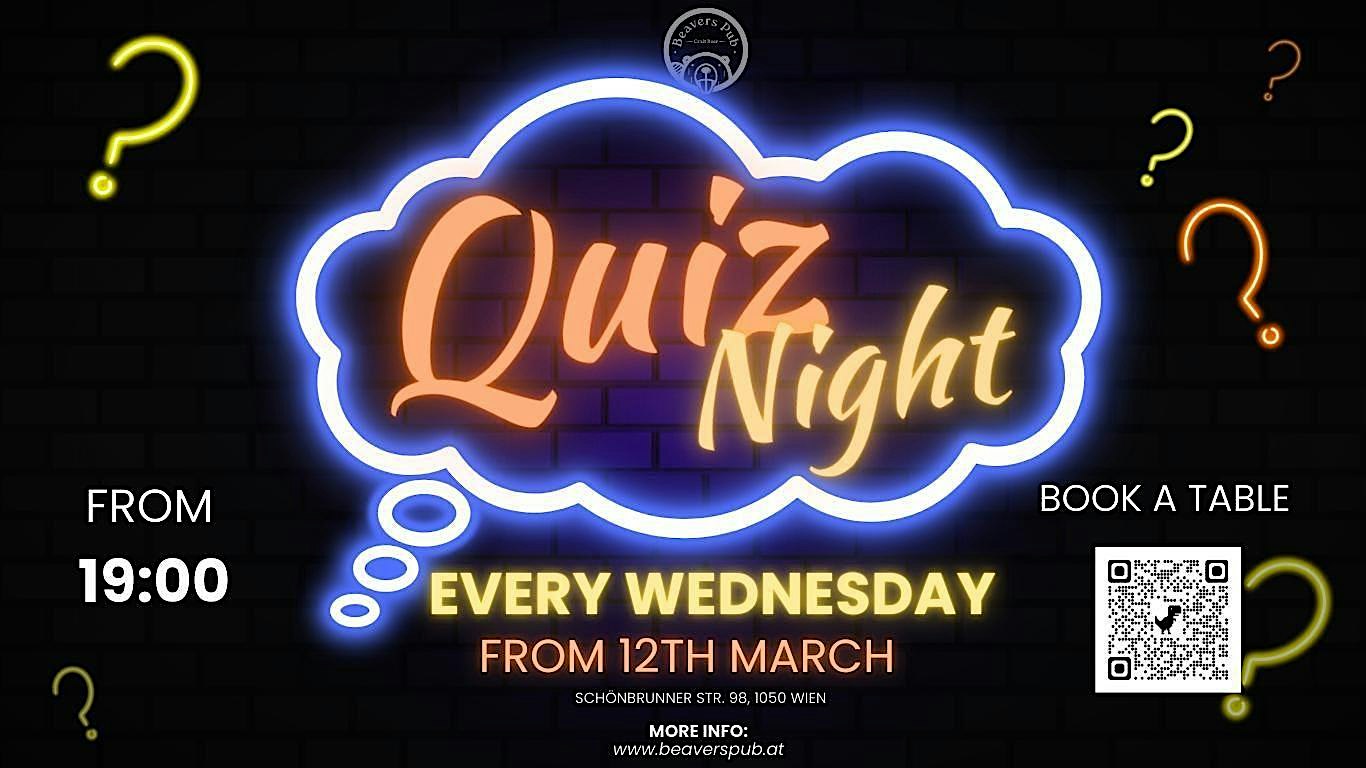 Weekly Quiz Night at Beavers Pub! (EN)