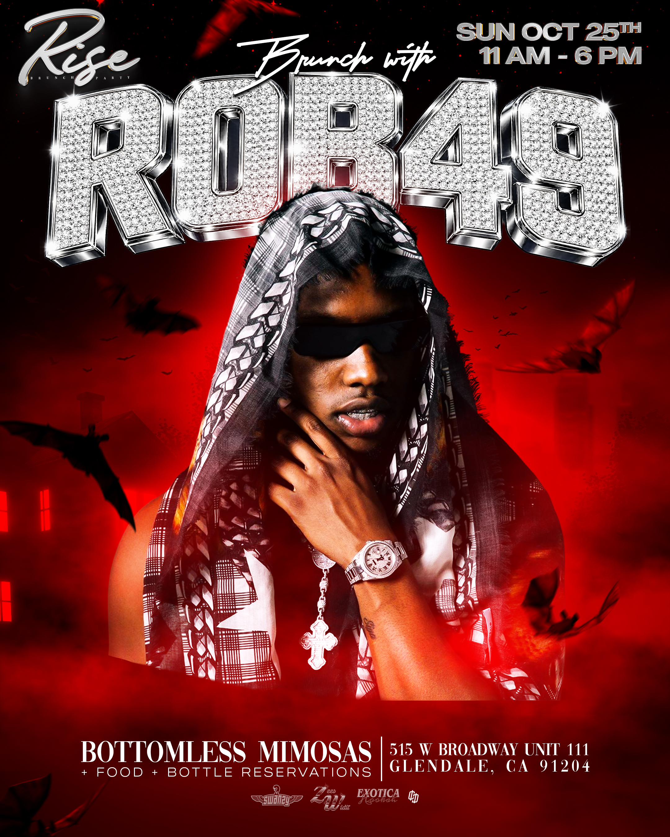 RISE BRUNCH HALLOWEEN COSTUME PARTY WITH ROB 49 11AM-6PM