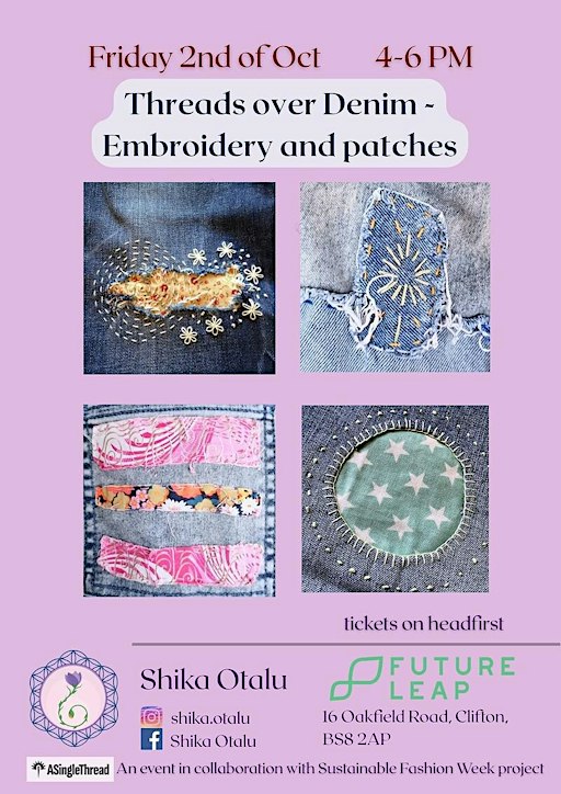 Visible Mending on Denim - Embroidery and patches