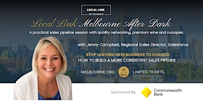 Melbourne Professional Networking with Speaker, Jenny Campbell, Salesforce