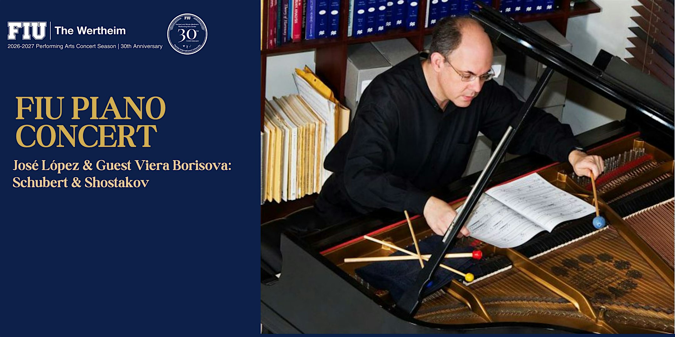 FIU Piano Concert - José López & Guest Viera Borisova: Schubert & Shostakov