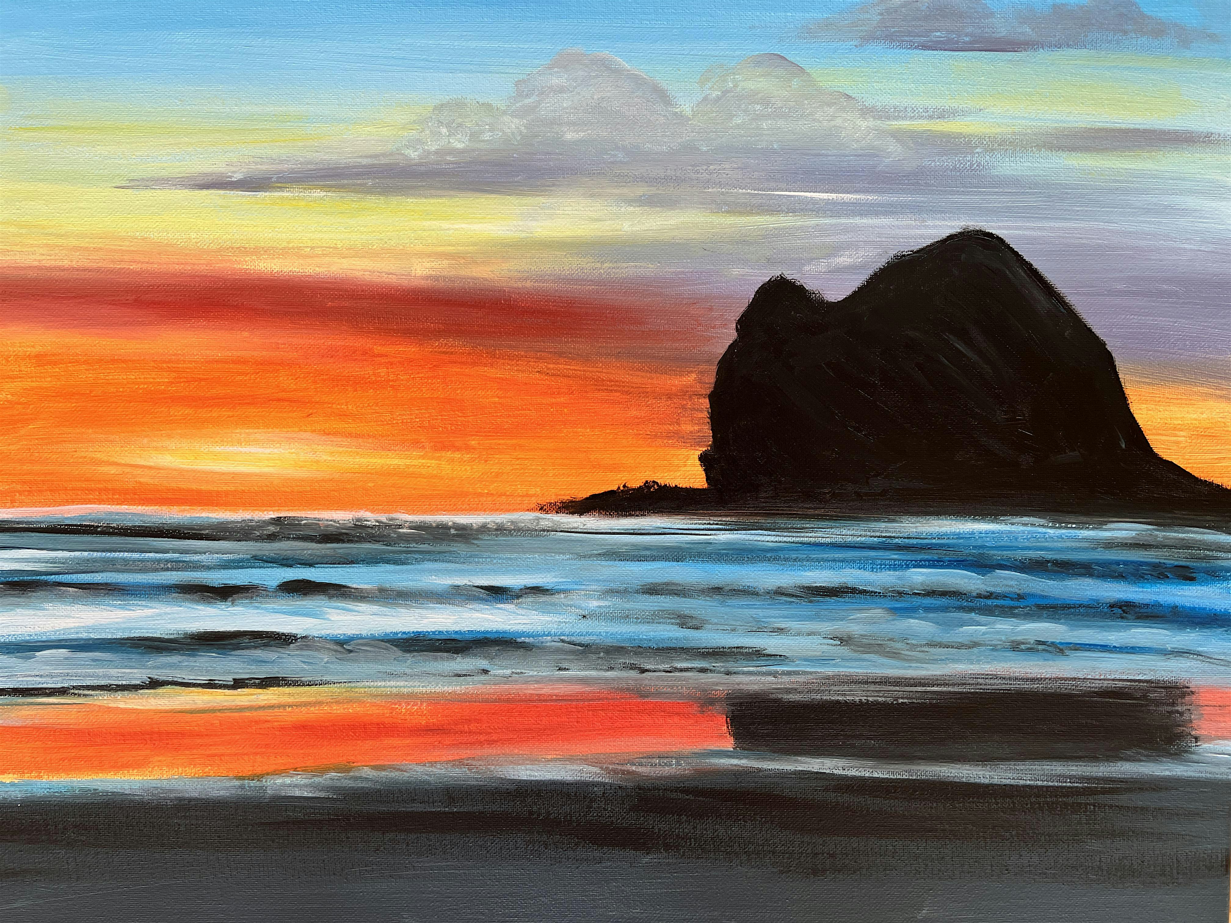 Paint n Chill Sat 3pm with Welcome Drink +10% off food - Sunset at Piha