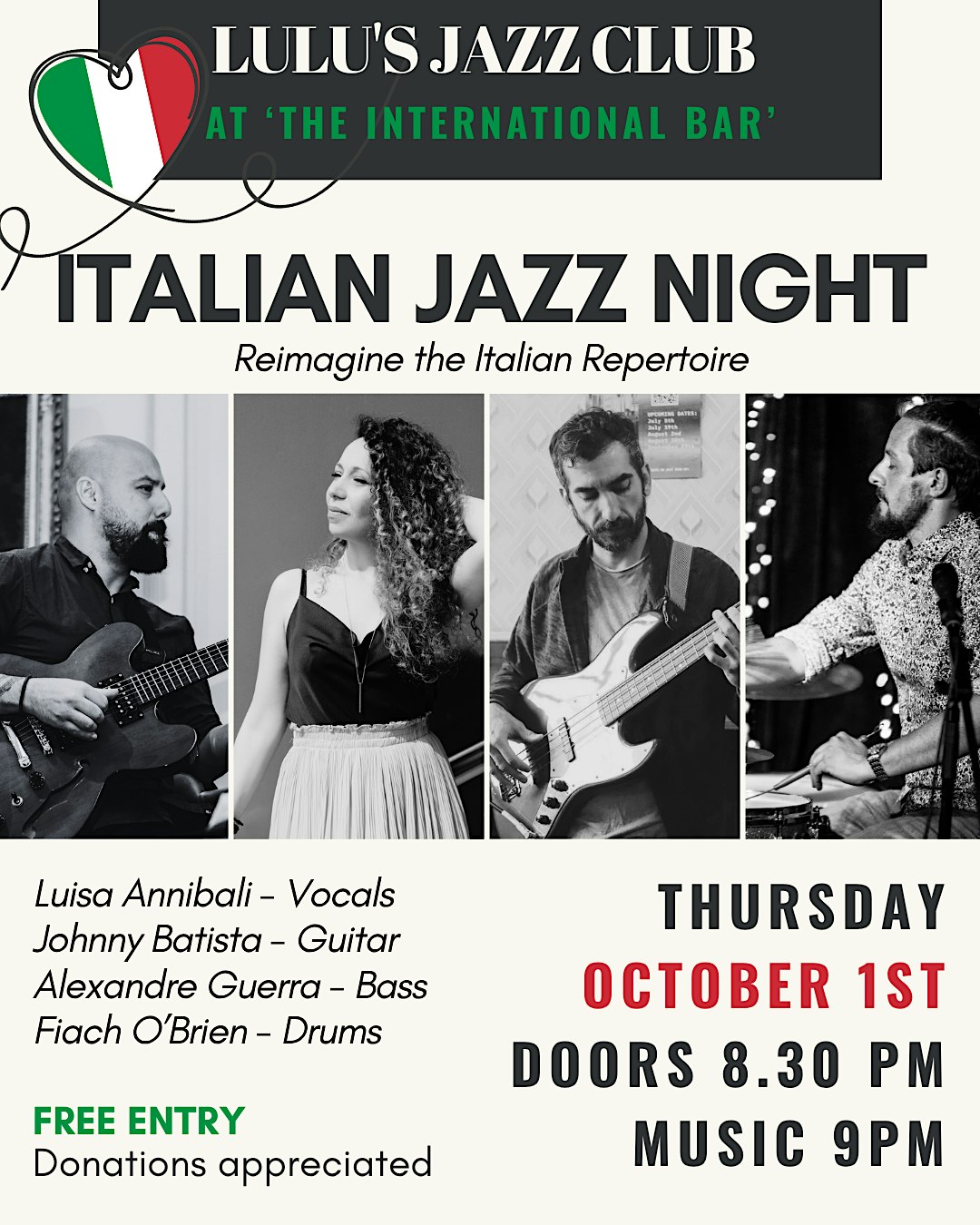 ITALIAN JAZZ NIGHT - Reimagine the Italian Repertoire