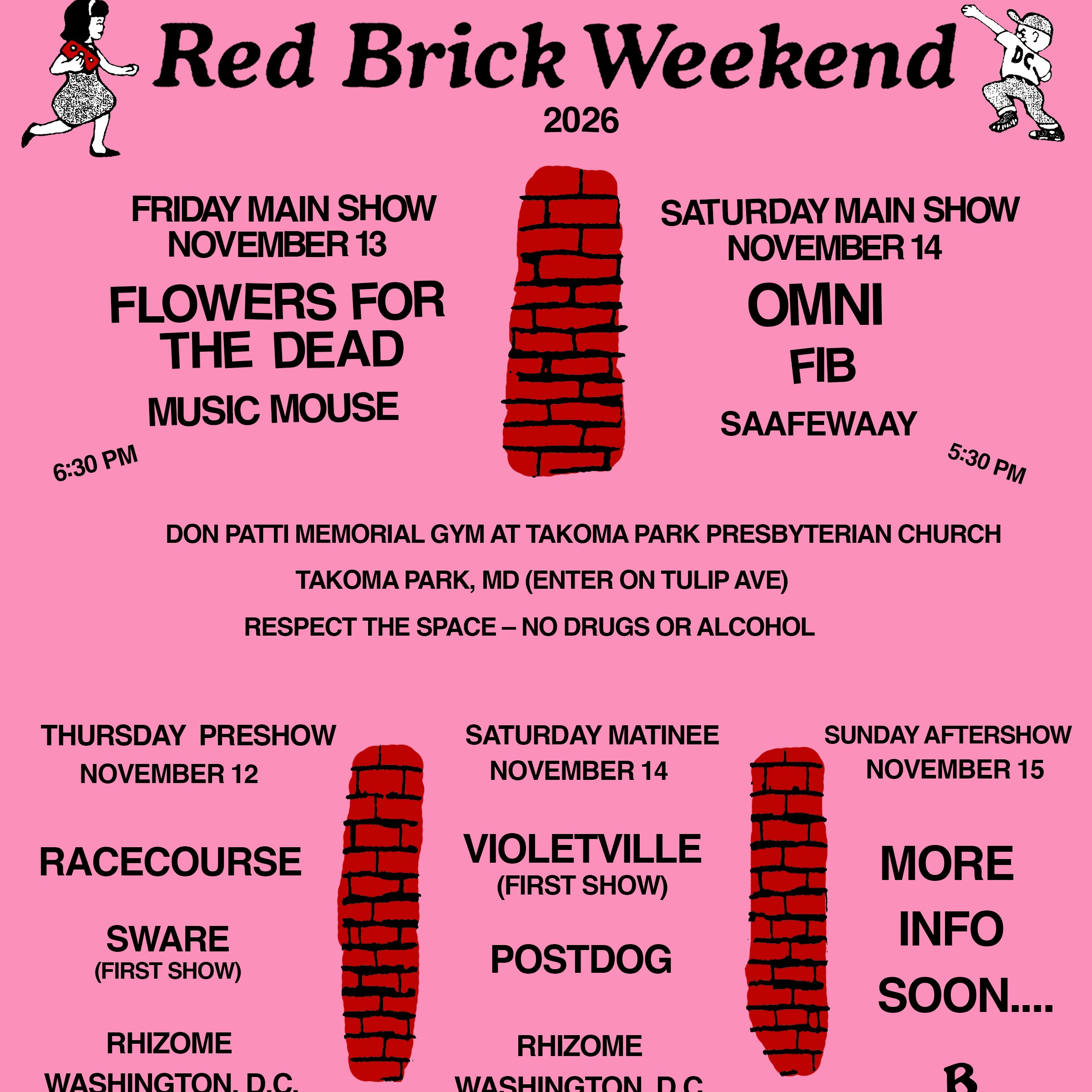 Red Brick Weekend 2026 Weekend Main Show Pass (Friday AND Saturday) w/ Omni, Flowers For The Dead & more