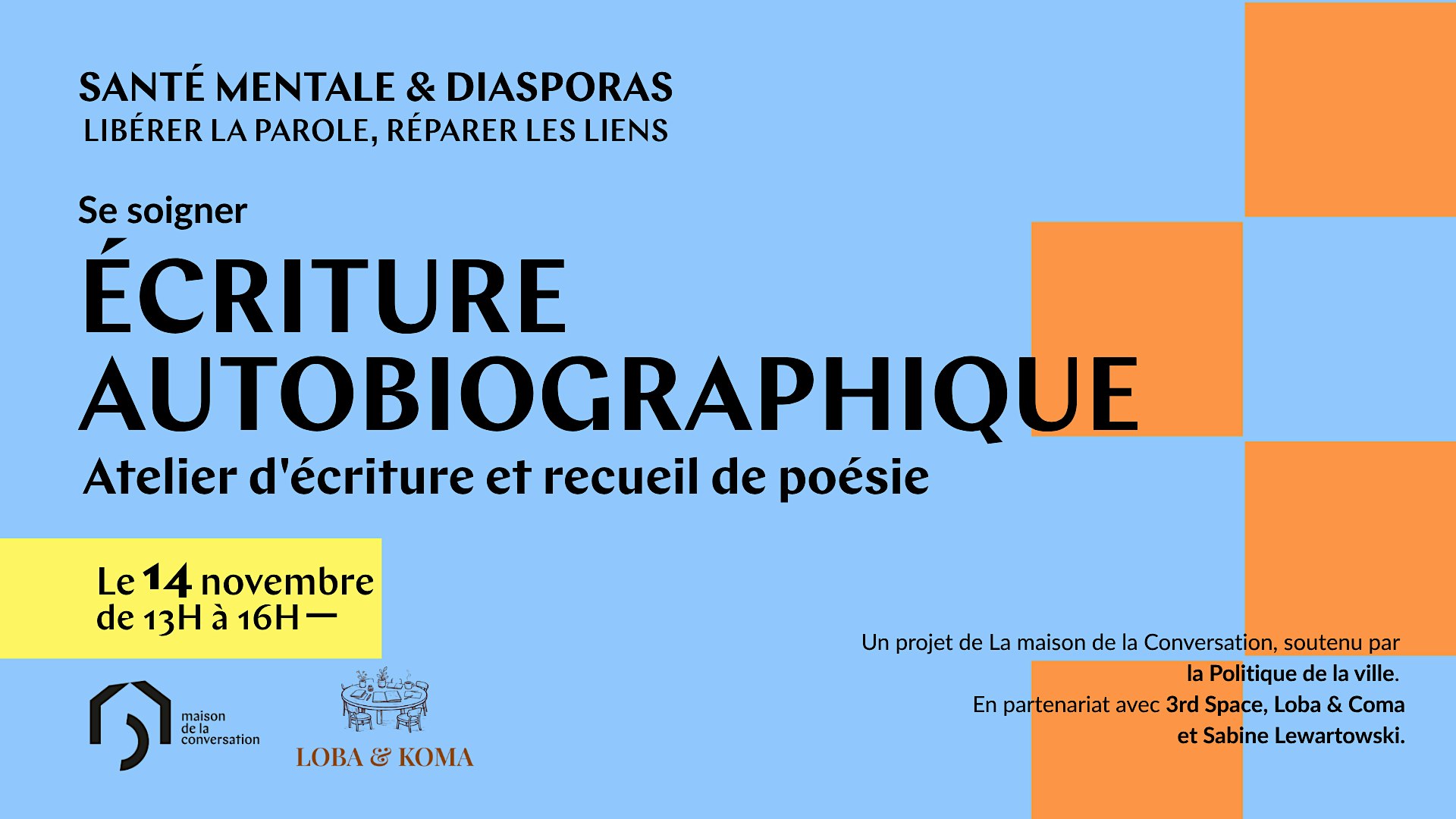 Atelier d'écriture autobiographique