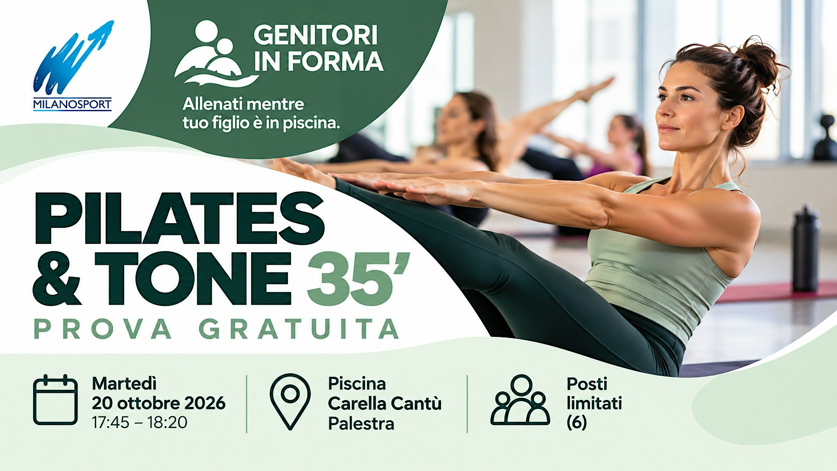 Prova gratuita Pilates & Tone 35’  | Carella Cantù