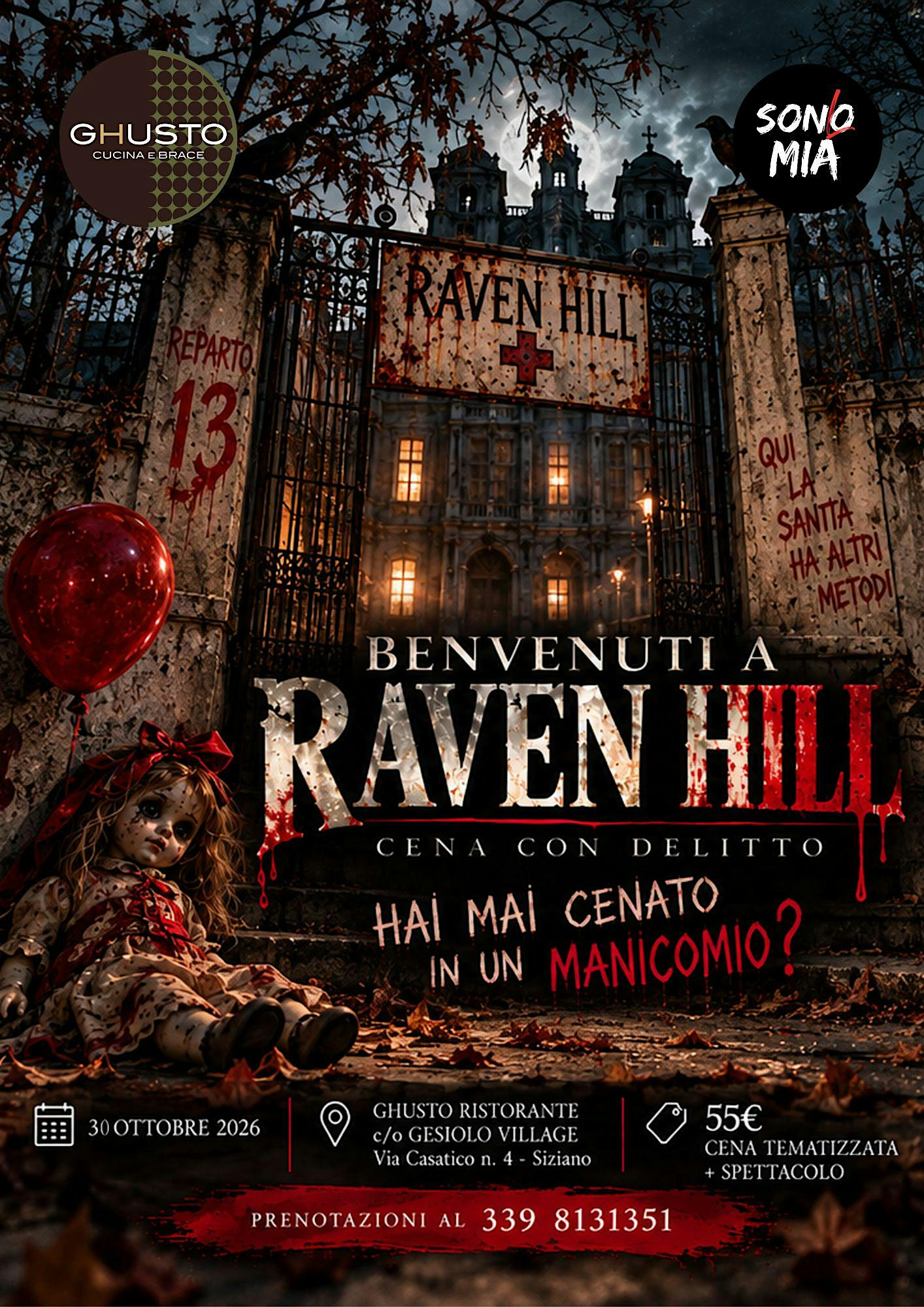 Cena con Delitto - Benvenuti a Raven Hill, le porte del Manicomio aprono!!!