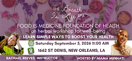 Food is Medicine. Foundation of Health - a workshop