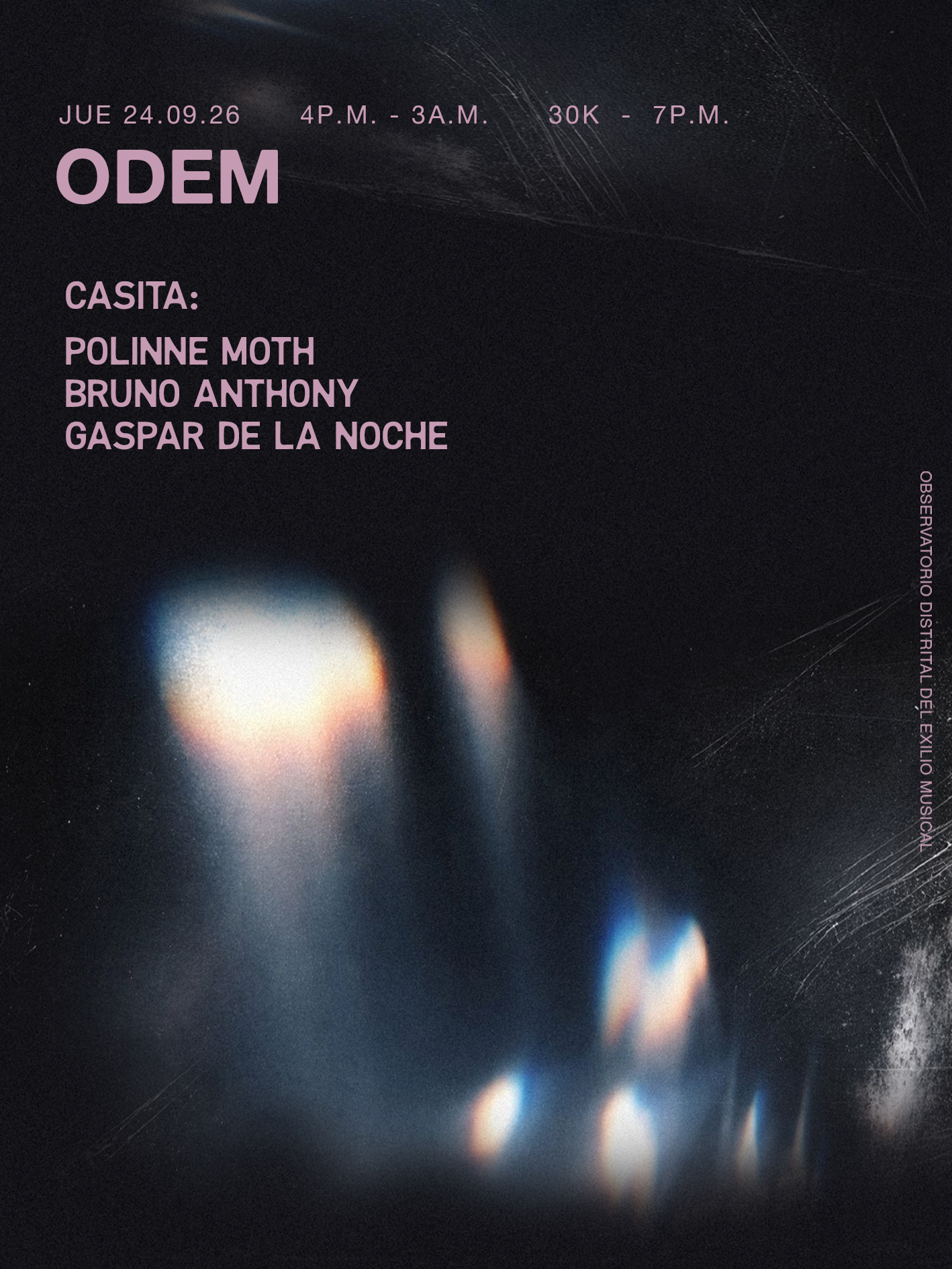 JUEVES: Polinne Moth + Bruno Anthony + GASPAR DE LA NOCHE