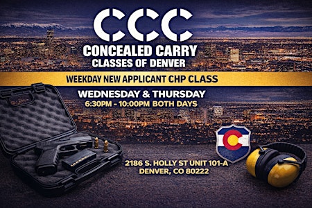 Denver Concealed Carry Class – Weekday CHP Course (Wed & Thu Evenings)