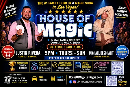 Vegas' #1 Family Friendly House Of Magic At Delirious Comedy Club