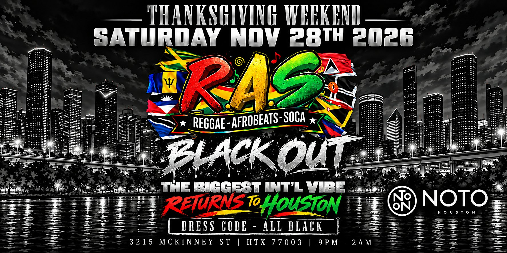 R.A.S BLACK OUT HOUSTON | 100% REGGAE vs AFROBEAT vs SOCA