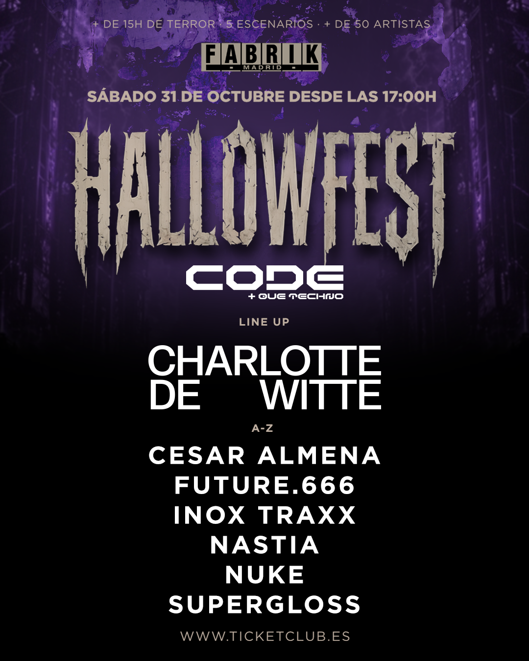 Hallowfest at Fabrik with Charlotte de Witte