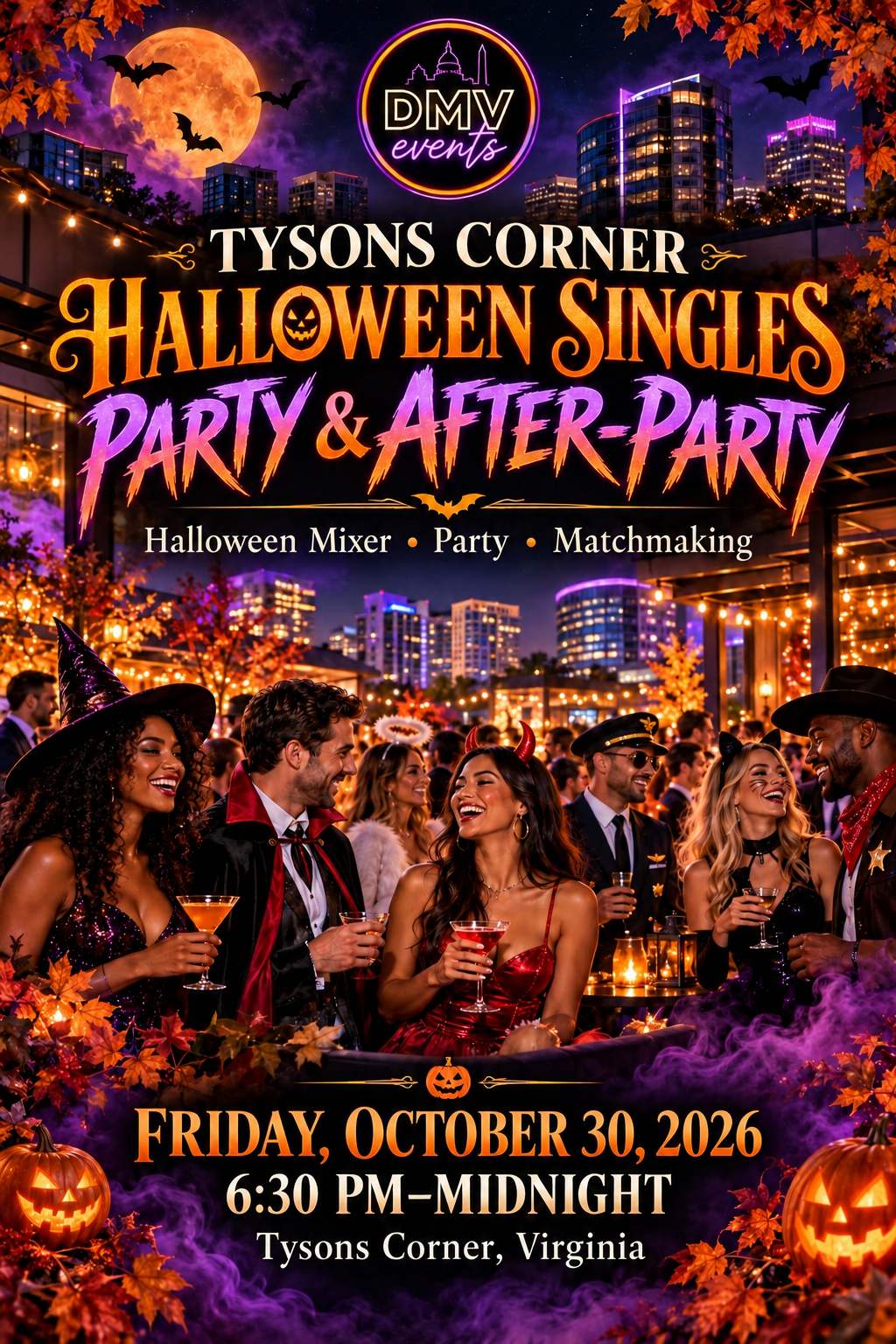 🎃 TYSONS CORNER HALLOWEEN SINGLES PARTY & AFTER-PARTY 👻