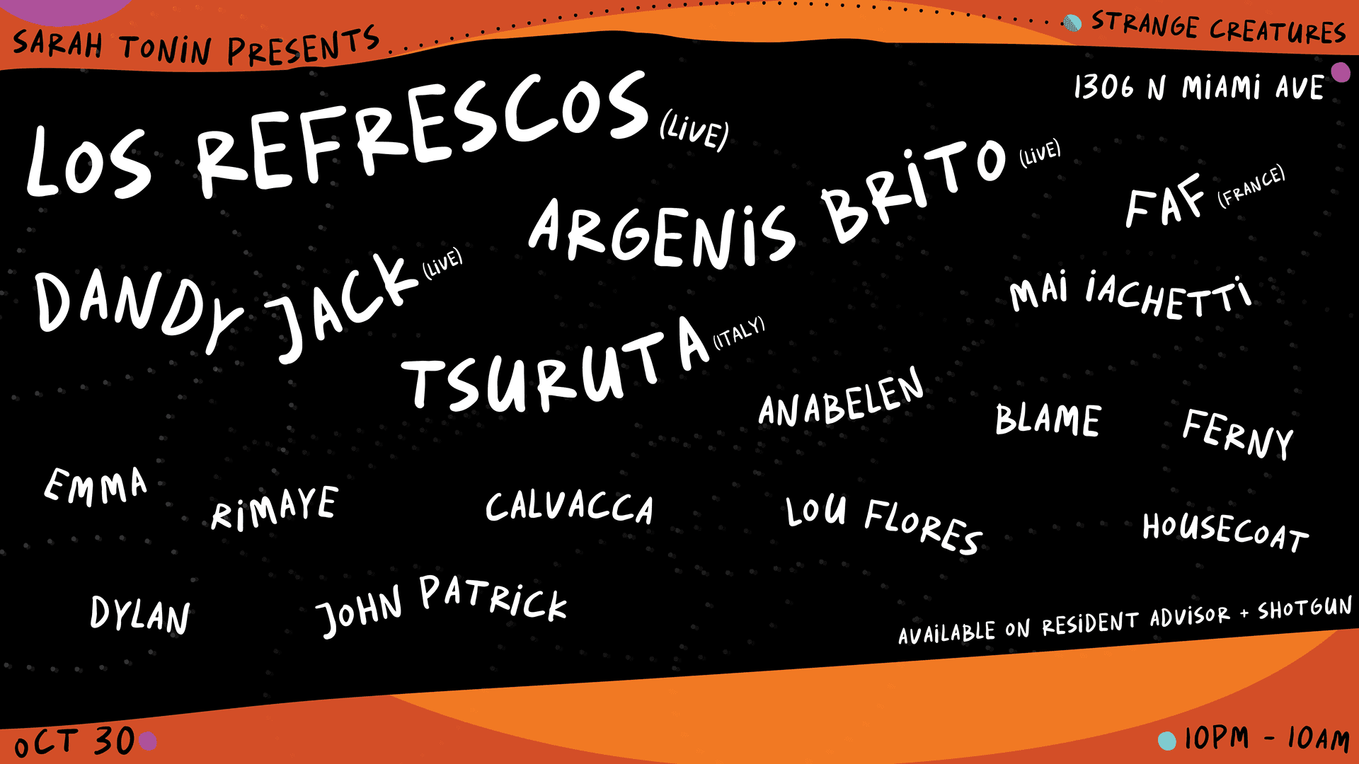 Sarah Tonin Presents Strange Creatures W Los Refrescos &More