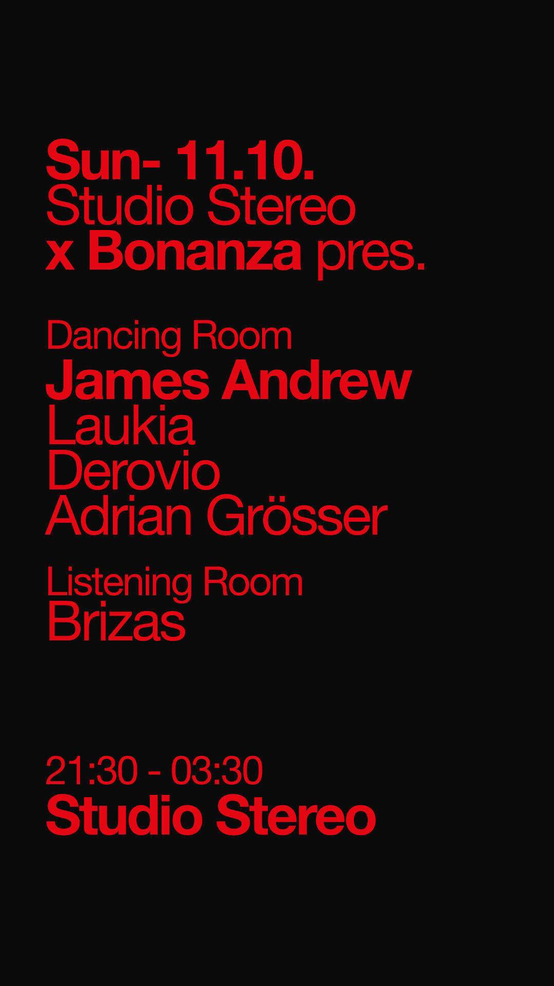 Studio Stereo x Bonanza pres. James Andrew