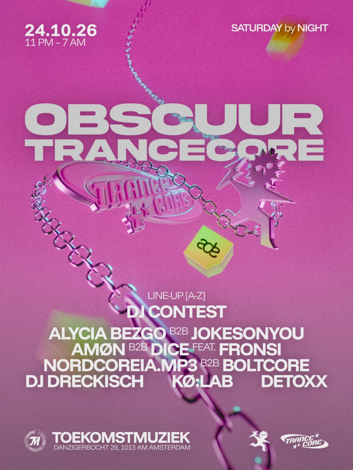 OBSCUUR x Trancecore ADE with DJ DRECKISCH, Alycia Bezgo, Kø:lab, JOKESONYOU, DICE, Amøn