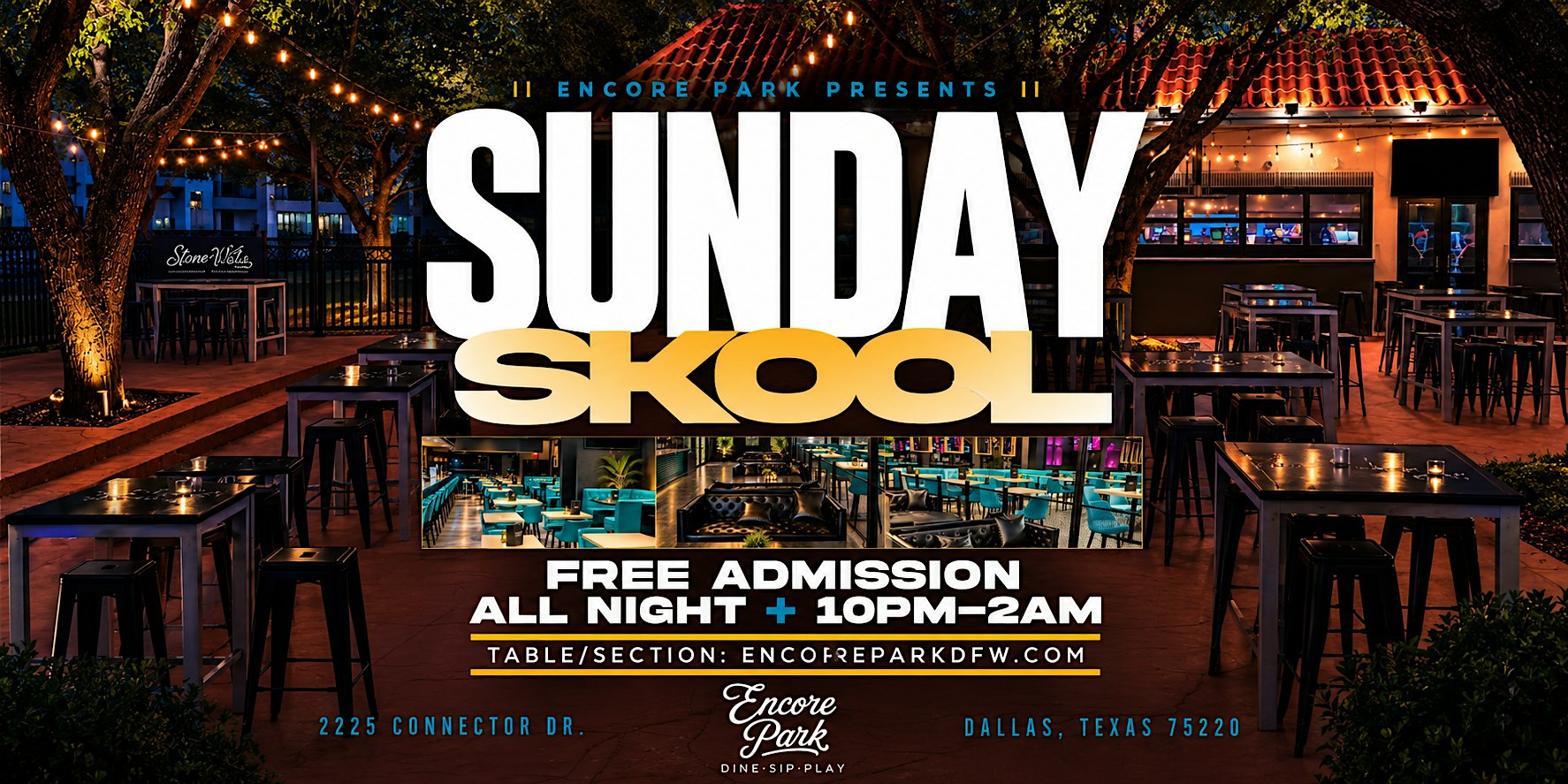 SUNDAY SKOOL AT ENCORE PARK OCT. 25TH