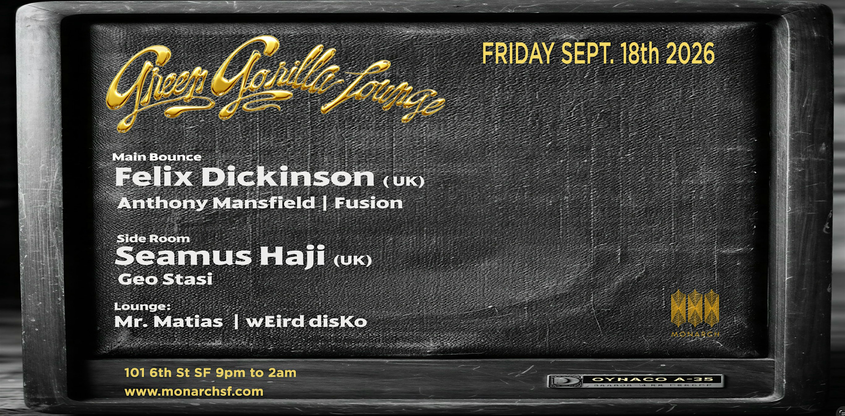Felix  Dickinson | Anthony Mansfield | Fusion | Seamus Haji | Geo Stasi
