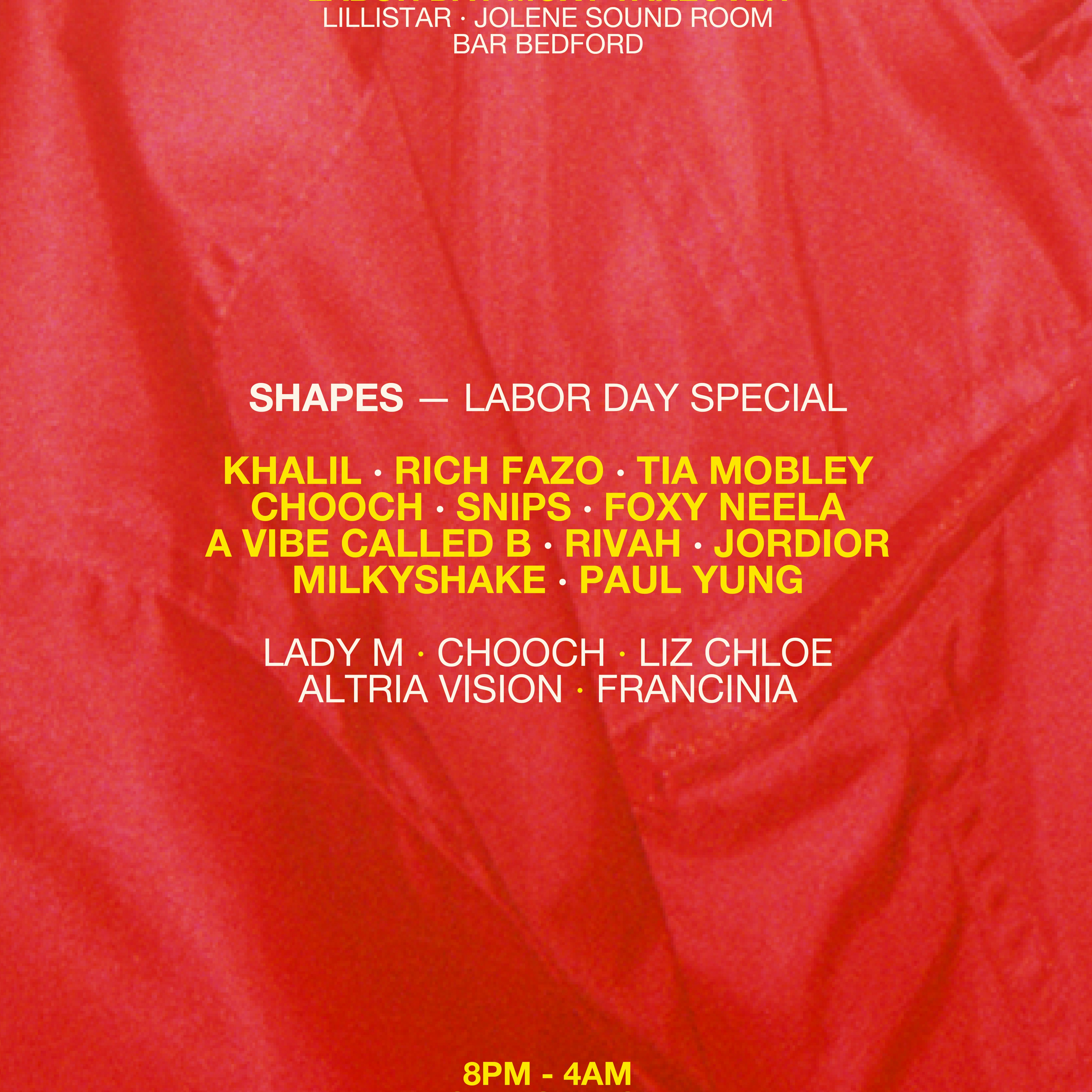 Shapes Labor Day Moxy Takeover