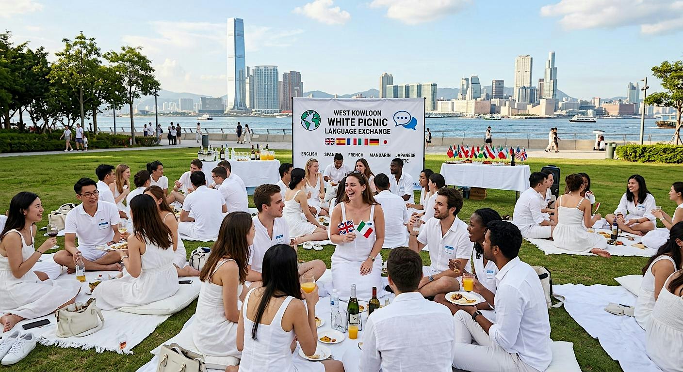 Language exchange + All white picnic in the park