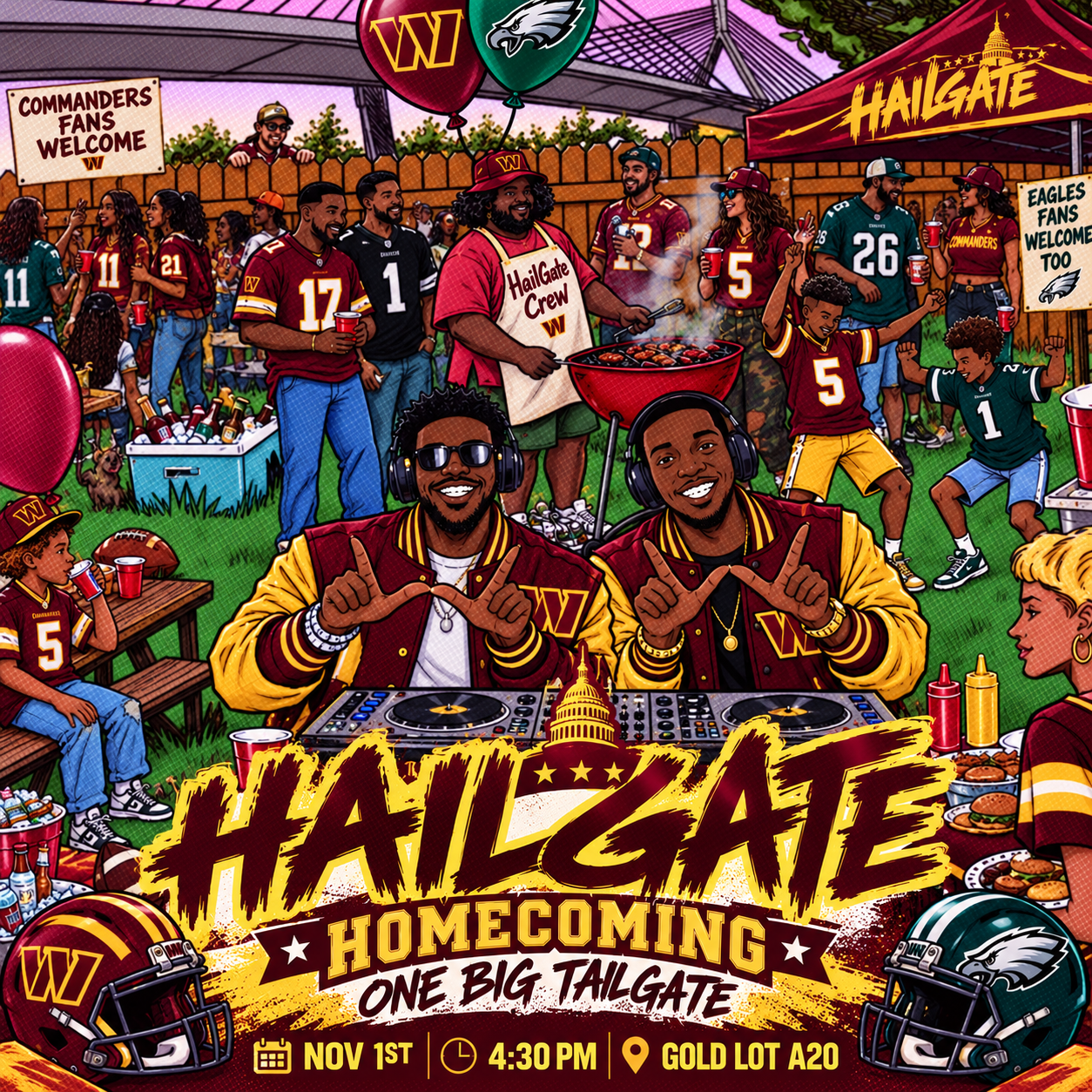 HAILGATE: HOMECOMING EDITION 🏈🔥

EAGLES vs. COMMANDERS