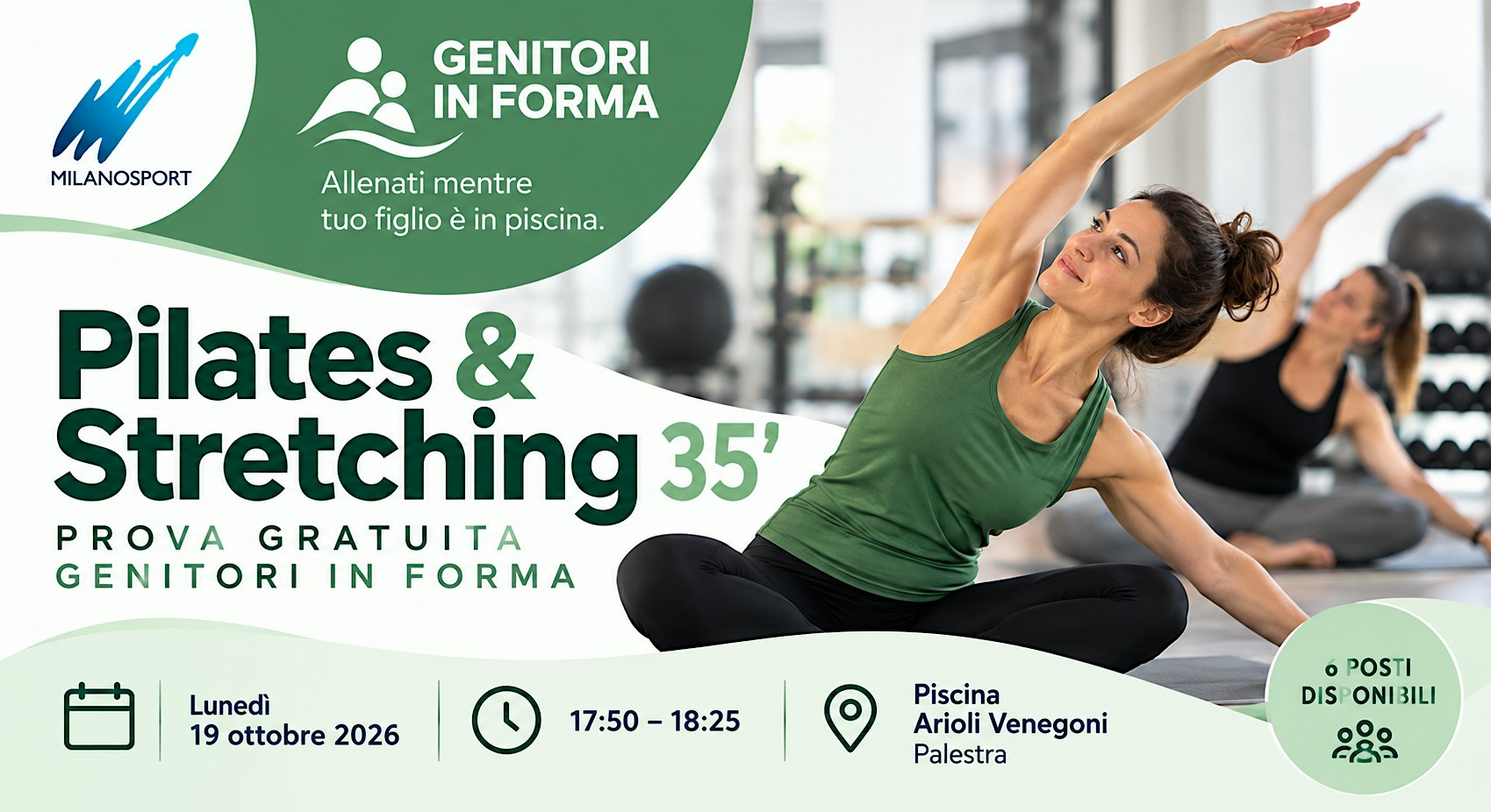 Prova gratuita Pilates & Stretching 35’ | Arioli Venegoni