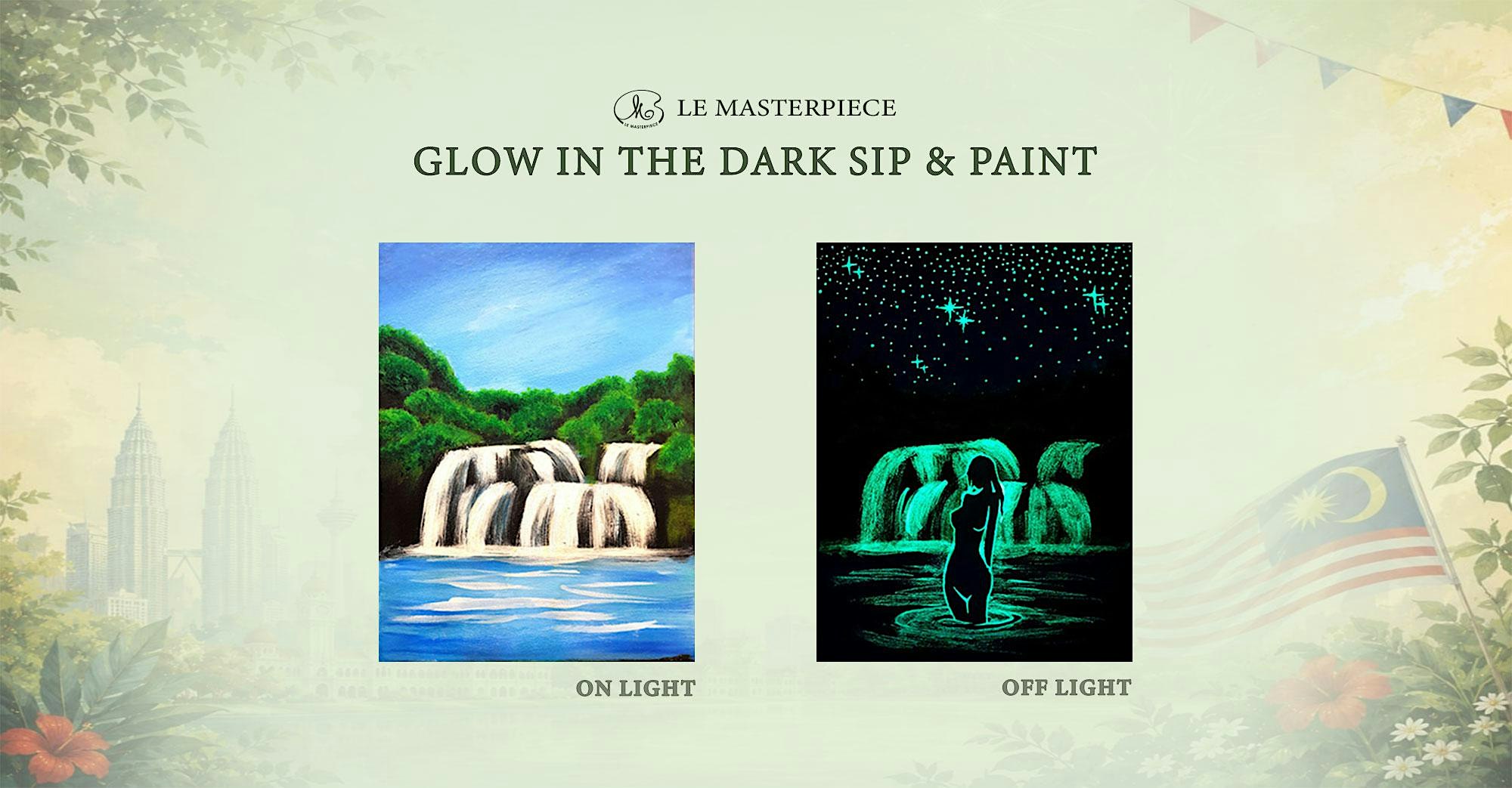 Sip and Paint (Glow in the Dark): Mysterious Waterfall