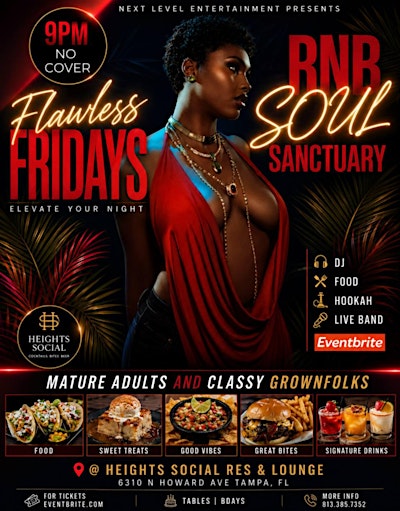 ARE N BEE SOUL SANCTUARY: flawless fridays  VIP TABLE ONLY RSVP