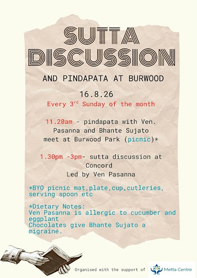 Sutta Discussion and Alms-round (Piṇḍapāta) at Burwood