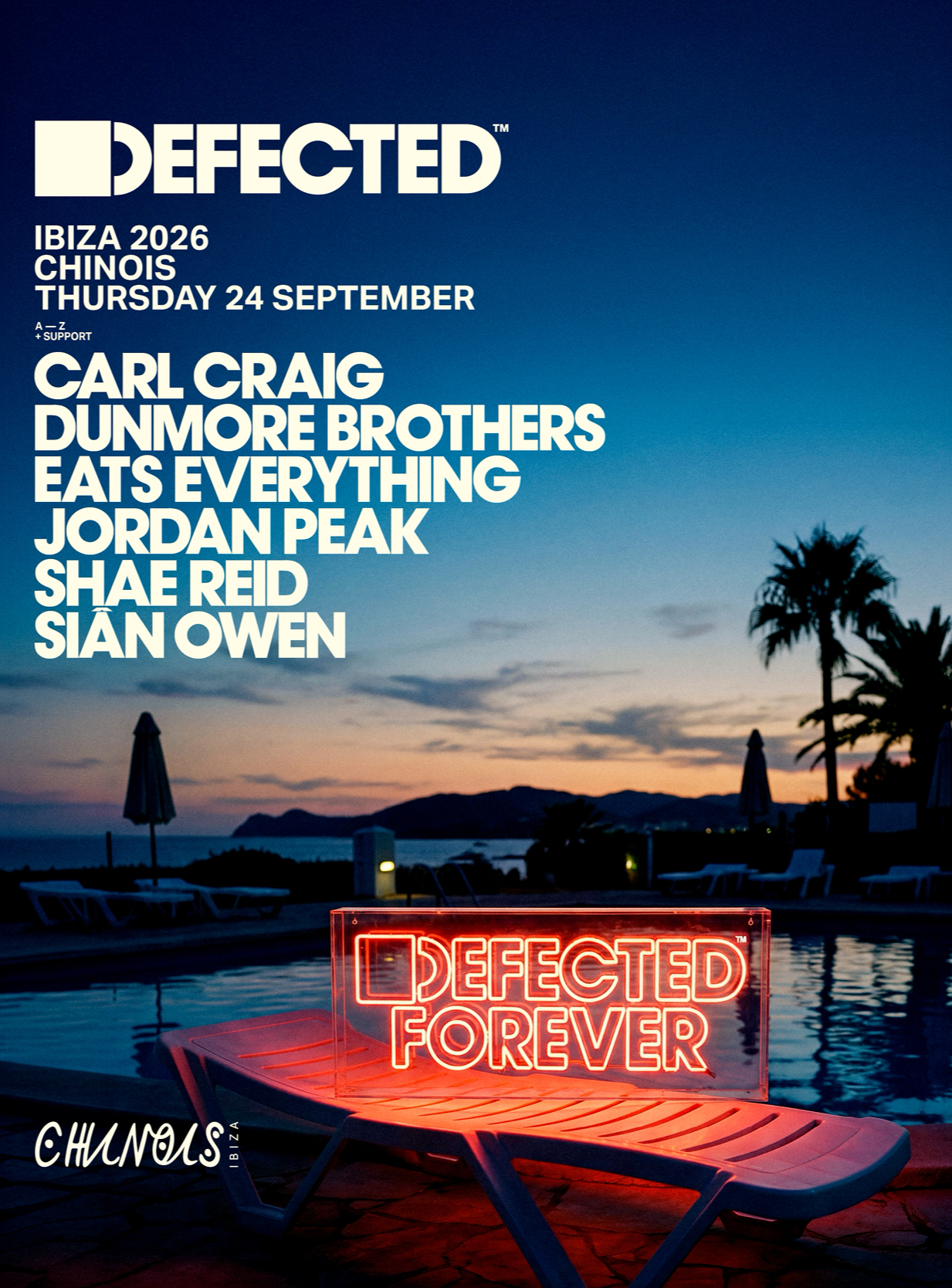 Defected: Carl Craig, Dunmore Brothers, Eats Everything, Jordan Peak, Shae Reid b2b Sian Owen