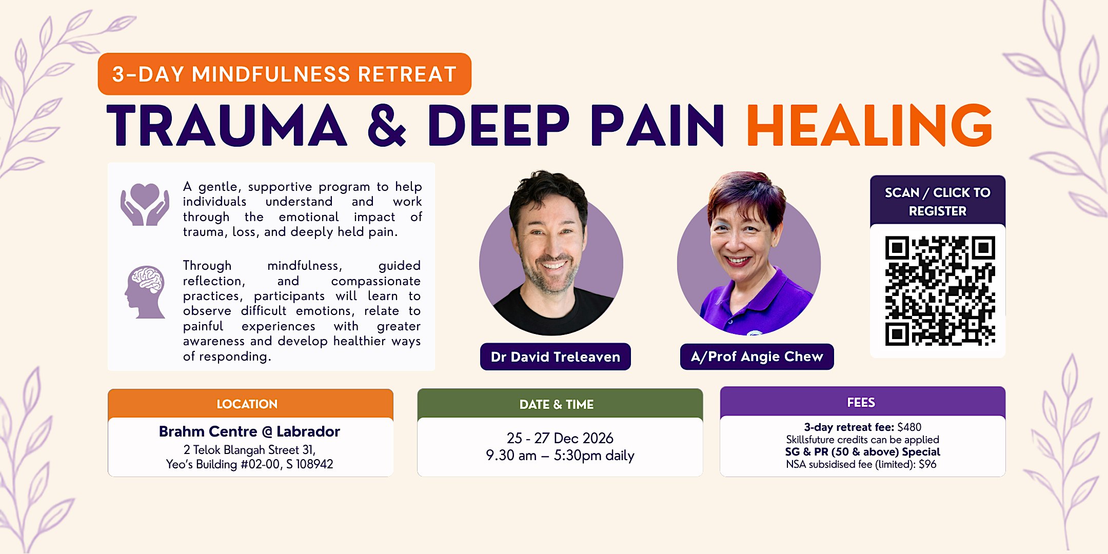25-27 Dec Trauma & Deep Pain Healing by Dr David Treleaven &  A/ Prof Angie
